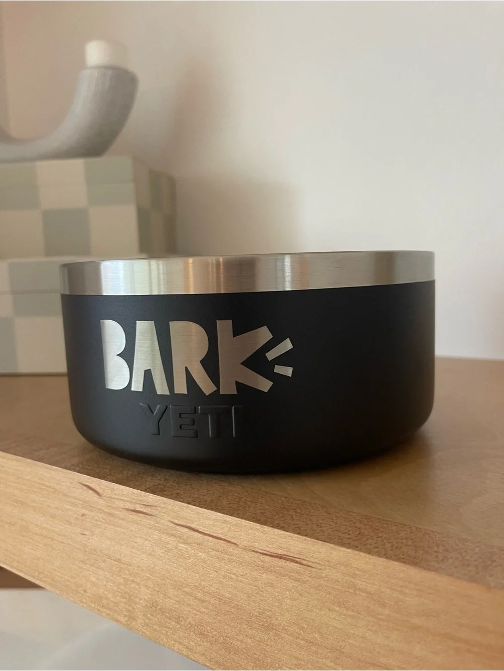 Yeti Bark Boomer 4 Stainless Steel Silver Black Super Chewer Dog Pet Water Bowl